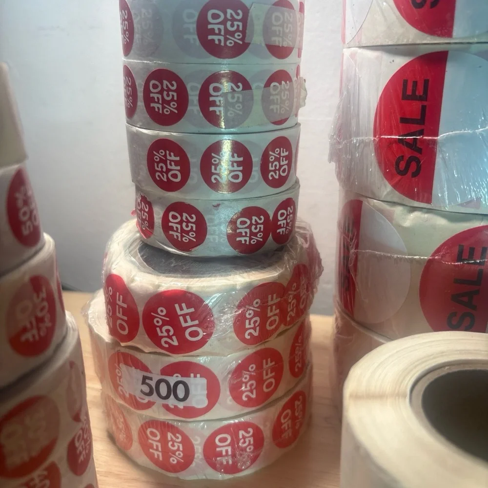Lot Of Various % Off Sale Stickers 24 Rolls